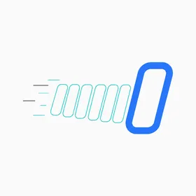 One solid blue chain link leading a formation of lighter links, all moving the same way