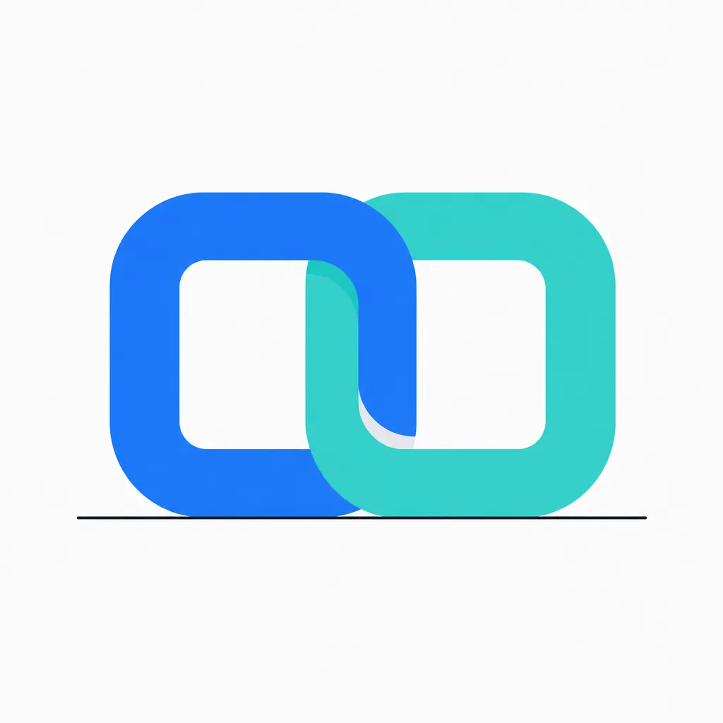 Two sturdy interlocked rings, blue and turquoise, holding firm over the line they bear on